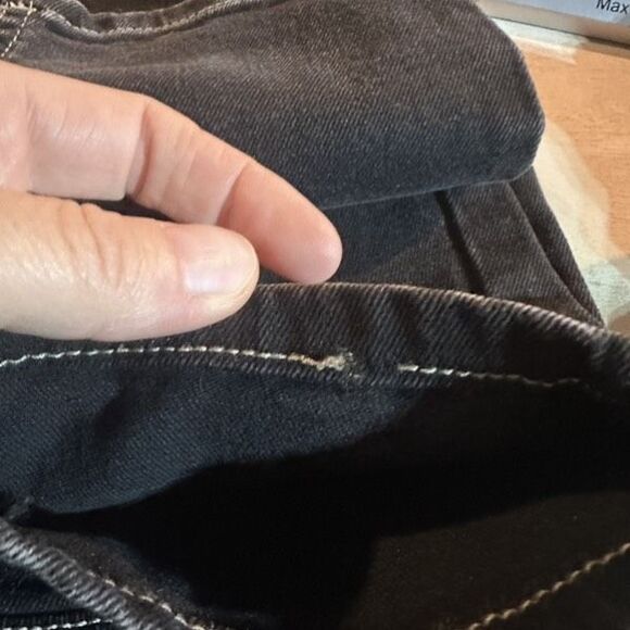 Please Button Fly Black Boyfriend Jeans Made in Italy Size XS X Small Stretch - Picture 14 of 14